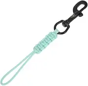 Swivel Bolt Snap Hook - 316 Stainless Steel Diving Clip with Braided Rope Lanyard - for BCD Equipment, Camping Light Accessories & Running Gear - Anti-Loss Safety Design
