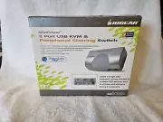 MiniView 2-Port USB KVM Peripheral Sharing Switch Model GCS102U New