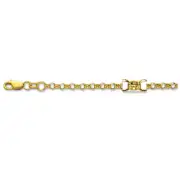 Shiny Rolo Charm Ankle Bracelet Anklet Real 10K Yellow Gold 2.3mm