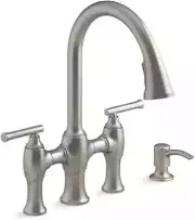 Kohler Oresund R28705-SD-VS Pull-Down Bridge Kitchen Faucet