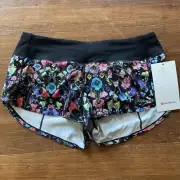 Lululemon Speed Up HR Short 2.5 Lined Size 6 Flowerscope Black FSCO/BLK (B10)