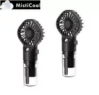 Set of 2 MistiCool Portable Water Nano-Misting Fans - 4 Speeds, 4-12H Runtime