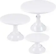 Cake Stand x3Wedding,Graduation,Birthday,Fruit,Dessert,round white,Black{Metal}