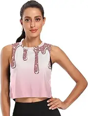 [ODAWA] Rose Gold Dripping Sparkling Womens Sleeveless Crop Tops Athletic Running Tank Tops