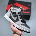 【頭層皮】AIR AJ1中黑灰SHADOW2.0男女衕款百搭籃球SHOES555088-035 PPAB