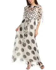 Valentino 2pc Silk Evening Gown & Sheer overlay