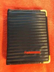 TWA ZIP CASE NOTEBOOK ADDRESS BOOK CALCULATOR PEN PAD PENCIL LUGGAGE TAG VINTAGE