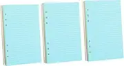 COHEALI 1 Set 3pcs Colorful Loose Leaf Notebook Refill Paper Six Hole Replacement Pages for Journals Daily Plans and Note Taking Easy Insertion Neat Line Spacing