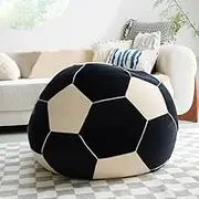 Soccer Bean Bag (No Fillers) Bean Bags Cover Football Bean Bags Gaming Chair Indoor Organizing Plush Toys for Girls and Boys Unpadded Seat Cushion Cover(100cm)