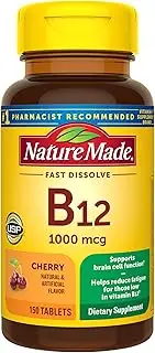 Nature Made Sublingual Vitamin B12 1000 mcg Micro-Lozenges, 150 Count for Metabolic Health†