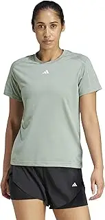 [adidas] NEN26 Women's Short Sleeve T-Shirt, Aero Lady, Train Essentials Minimal, Logo, Crew Neck Short Sleeve T-Shirt, Silver Green/White (JC9531), J/XL, Silver Green/White (JC9531), 2L