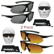 2-Pack Bifocal Sun Reader Sunglasses Men Cycling Motorcycle Sport Wrap Around