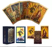 Tarot Cards, Gold Foil Tarot Deck with Guidebook, Classic Tarot Set