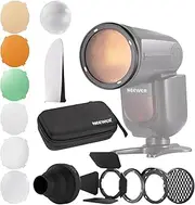 NEEWER CRM2 Magnetic Accessories Kit for Round Head Flash Z1-C Z1-N Z1-S Z2-C Z2-N Z2-S Compatible with Godox V1 Speedlites, Included 14pcs Flash Light Control Modifier Diffuser Adapter