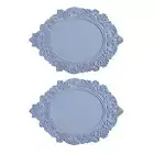 2 pc, Premium Silicone 18" Nonslip Oval Placemat Party Kitchen Dining Table Mat