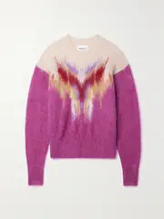 [Marant Étoile] Marant Étoile - Elena Brushed Jacquard-knit Sweater - Fuchsia - FR 36 FR 36 Pink