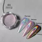Colorful Shining Pearl Pink Powder Blue Glitter Nail Powder Rubbing Dust Powder