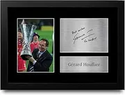 HWC Trading FR A4 Gerard Houllier Liverpool Gifts Printed Signed Autograph Picture for Football Fans and Supporters - A4 Framed