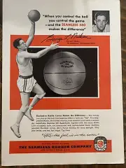 1954 Seamless Basketball Print Ad Ft. George Mikan