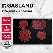 GASLAND chef 77CM 4 Burners Electric Ceramic Cooktop, Adjustable Extra Large Cooking Zone, Smart Slide Touch Control Kitchen Stove Top, Heavy Duty Black Glass Top Hot Plate