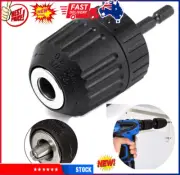 1/4'' Keyless Drill Bit Chuck Quick Change Adapter Converter Hex with Chuck