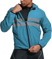 [Zudoo] Waterproof Cycling Jacket, Thin Large Mesh Fabric Reflective Breathable Cycling Jacket for Mountain Road Riding (L)