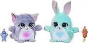 FurReal Fuzzalots Kitty and Bunny Color Change Interactive Feeding Toy, Lights and Sounds, Ages 4 and up