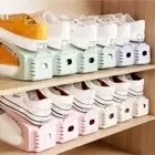 Adjustable Footwear Support Double Layer Solid Color Shoe Rack Stand Shoerack