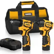 Compact Cordless Drill and Impact Driver Combo Kit 12V Brushless Small Power ...