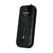 CYBERPOWER 8 WAY SURGE PROTECTED POWERBOARD