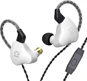 KEEPHiFi KBEAR KS1 Wired Earphones,Dual Magnectic Circuit Dynamic in Ear Monitors,2Pin Detachable Cables Music Headphones,HiFi Bass Noise-Isolating Earbuds (with mic, White)