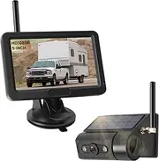 Losuudy Magnetic Wireless Backup Camera with 5-inch Monitor IP68 Waterproof IR Night Vision for RVs/Trucks/Trailer, L-XV20