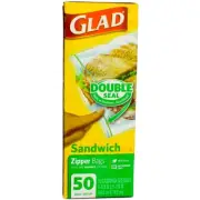 3 Pack Glad Zipper Bags, Sandwich 50 bags