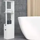 Bathroom Cabinet Caddy Storage Bathroom 2 Cupboard 2-Tier Tall Shelves Freestand