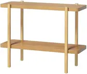 Console Table with 2-Tier Display Shelves, 92 x 31 x 71 cm, Pine Wood Legs, Honeycomb Board