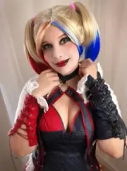 Adult Blonde Red Blue Ponytails Wig for Cosplay Female Gothic Villain HW-1970A