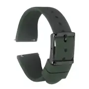 Silicone Watch Band 20mm Quick Release Watch Strap with Black Clasp, Deep Green
