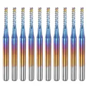 10pcs 1/8" Shank 1.8mm Tungsten Carbide Blue Coated End Mill CNC Router Bits