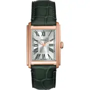 Fossil Carraway Croc Embossed Leather Strap Watch, 30mm in Green at Nordstrom One Size