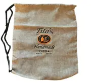 Tito's Handmade Vodka Canvas Drawstring Backpack Bag