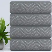 Extra Large Bath Towel Set, 4 Piece Dark Gray 4 Piece Bath Towels Dark Grey