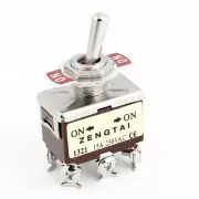 DPDT ON/ON 2 Way 6 Screw Terminals Toggle Switch 15A AC 250V Self-Locking