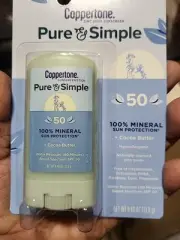 FOUR Coppertone Pure & Simple Cocoa Butter Kids Mineral Sunscreen Stick SPF 50
