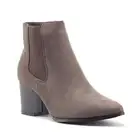 Jazamé Women's Ankle High Tall Pointed Toe Chunky Block Heel Chelsea Dress Boots