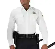 Rothco Police Security White Uniform Shirt Poly Cotton Poplin L/S Long Sleeve LG