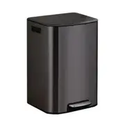 Black Titanium Coloured Tungsten Steel 60L Rubbish Bin Dustbin Pedal Recycling Trashcan Kitchen Waste Garbage for Kitchen, Office and Home