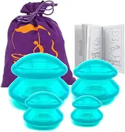 Silicone Cupping Therapy Sets - Professional Massage Suction Cups Vacuum Cupping Jar Cellulite Remover Kit - Joint Back Deep Tissue Muscle Pain Relief Lymp Massager (4pc Green)