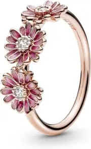 PANDORA Pink Daisy Flower Trio Ring