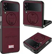 [IRON SPIDER] Case for Samsung Galaxy Z FLIP 4 5G, with Superhero character Compatible Galaxy Z FLIP 4 5G Leather Case WINE RED