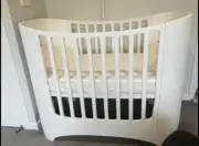 Leander Cot and Mattress (White)